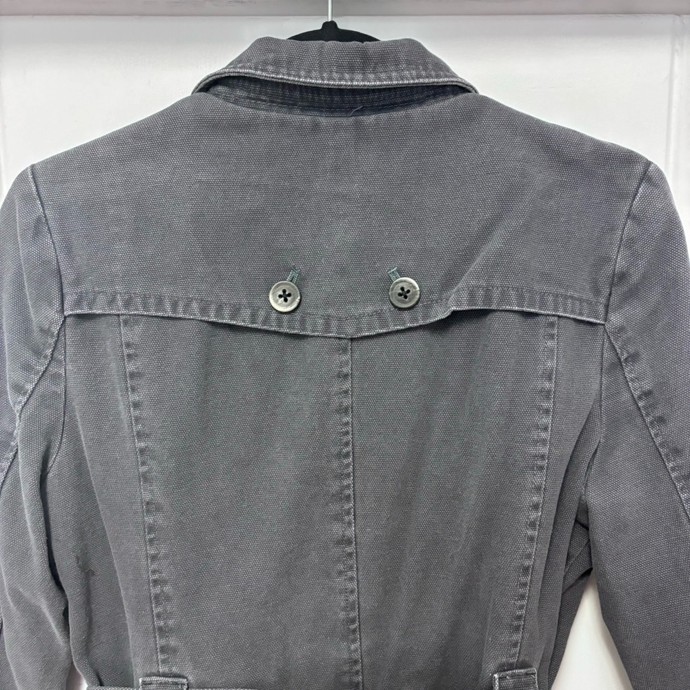 Anthropologie Daughters of the Liberation Grey Short Trench Coat Jacket 10 - Picture 8 of 10